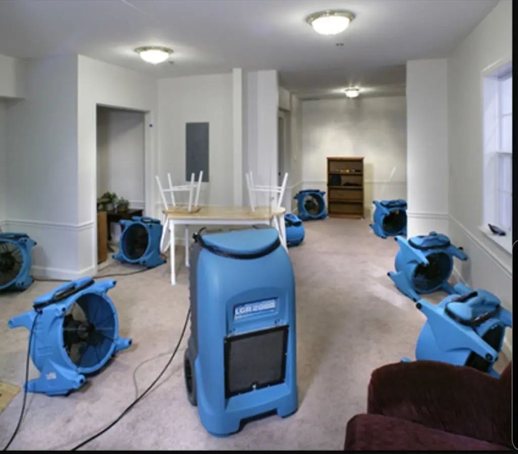 Air movers and dehumidifier setup for Water Extraction & Removal in Chula Vista